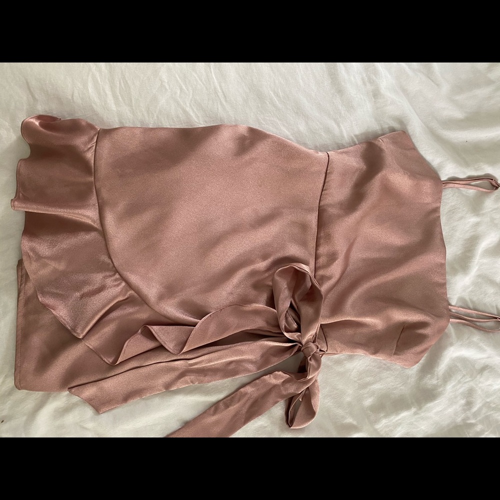 The impeccable pig shiny mini wrap dress